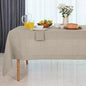 D'Moksha Homes Linen Natural Tablecloth 60 x 102 Inch - 100% Pure Linen Rectangular Table Cloth - Machine Washable Tablecloth for Valentines, Spring, Easter