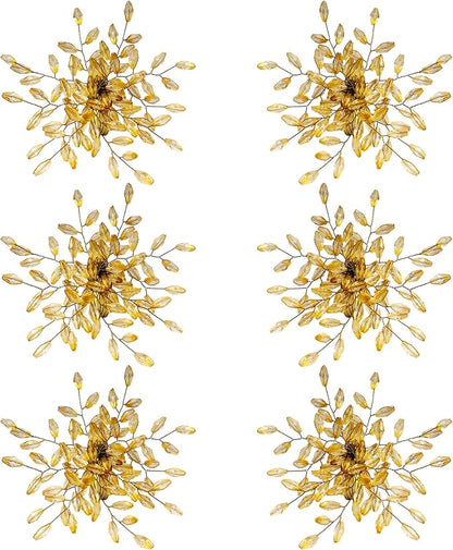 Napkin Rings Set of 12 for Dining Table Decoration Parties Everyday Metal Napkin Holder Leaf Gold (Pack of 12)