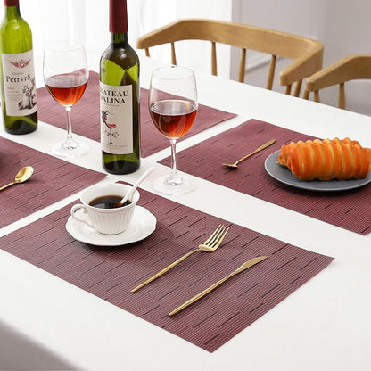 Leetaltree Burgundy Placemats Set of 6 - Image 7