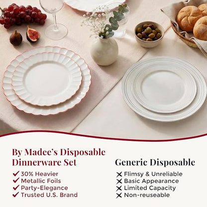 HEAVYWEIGHT Ivory Rose Gold Scalloped Plates - Image 7