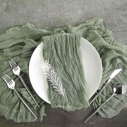 Efavormart 5 Pack 24"x19" Dusty Sage Matte Gauze Cheesecloth Napkins, Soft by efavormart