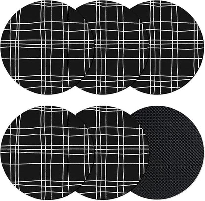 Simple Grid Coasters Set of 6 Absorbent Coasters by Unknown