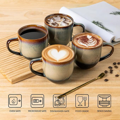 theterra Ceramic Coffee Mugs Set of 6, 12 oz Coffee Cups - Image 4