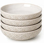22 Oz Pasta Bowls Set of 4, Ceramic Soup Bowls, 8 inch Large Serving Bowl by FEENMAICeramicHome