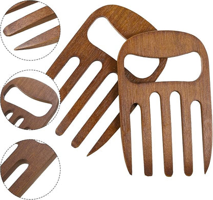 Patelai 2 Pieces Bamboo Salad Hands, Salad Servers Bamboo Serving Hands Latest - Image 4
