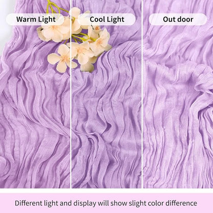 3 Pack Lavender Cheesecloth Table Runner 17x108 Inch Semi Sheer Boho Gauze - Image 7