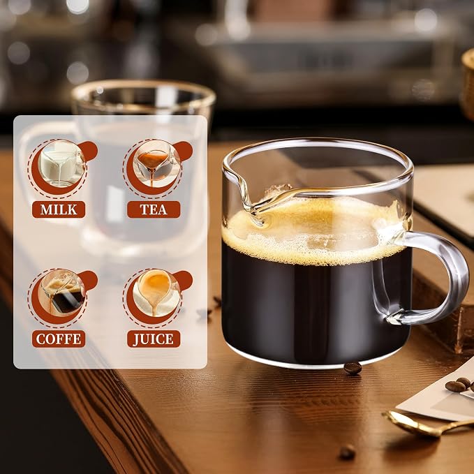 Gulex Espresso Cups Set of 4 Glass Coffee Cups - Image 6