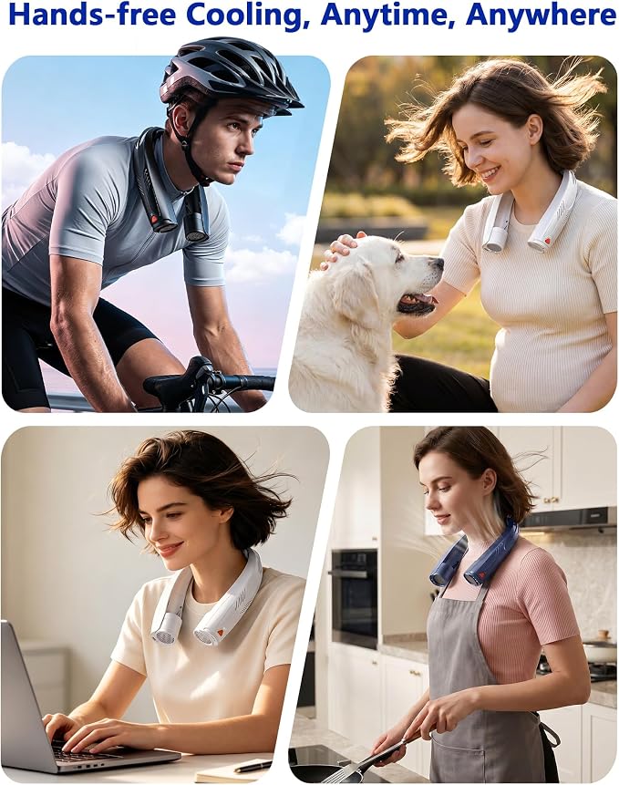 Portable Neck Fan with Reading Light, 6-Speed Wearable Fan, 6000mAh USB-C - Image 8