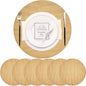 PIGCHCY Round 15" Water-Resistant Placemats Set of 6, Premium Faux Leather Placemats PVC Easy Clean Table Mats for Hotels Outdoor Dining, Wedding Decor (Golden Beige)
