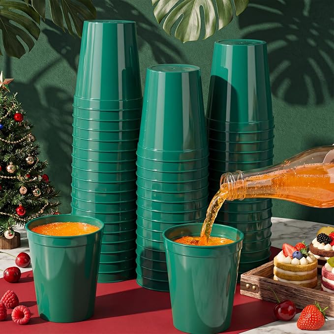 Yungyan 50 Pack 16 oz Stadium Cups Reusable Plastic Cups Blank Drink Stadium - Image 6