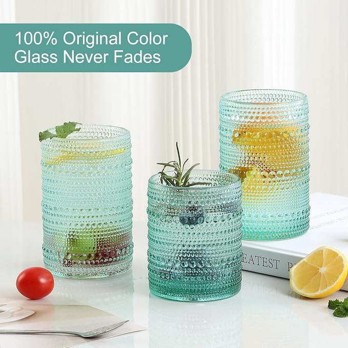 ZMOWIPDL Drinking Glasses Set of 12, Light Blue 12oz & 15oz Glass Cups | - Image 3