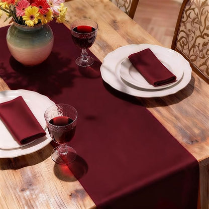 MEANMOY Burgundy Table Runner 36 Inches Long Waterproof Table Runners | - Image 6