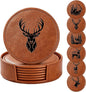 6 Packs Stag Pattern Leather Coaster by LKKCHERDESIGN
