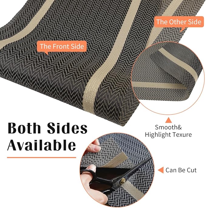 FAVE Woven Vinyl Table Runner 72x12 Inches Heat Resistant Table Runner | - Image 5