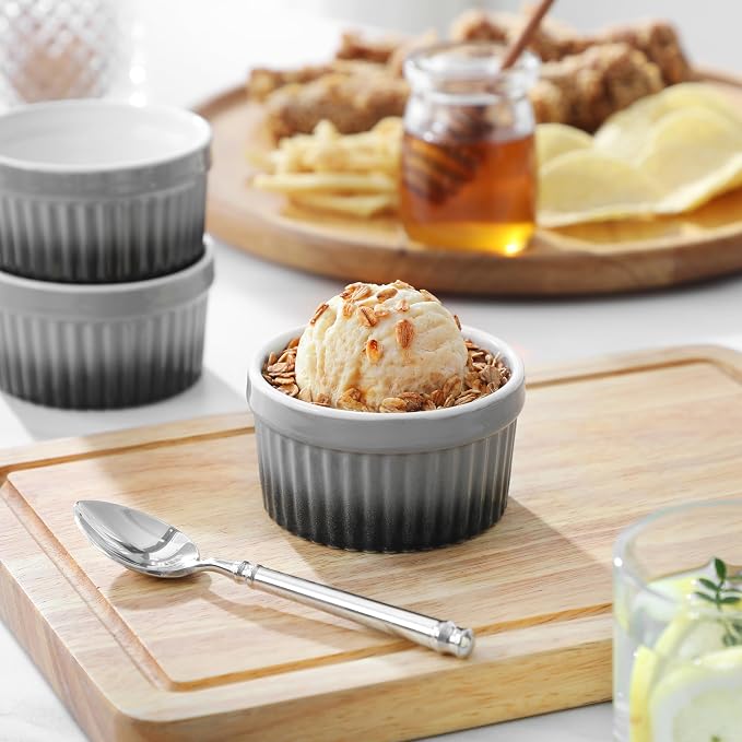 MALACASA Ramekins 4 oz Oven Safe, Small Ceramic Souffle Dishes - Image 9