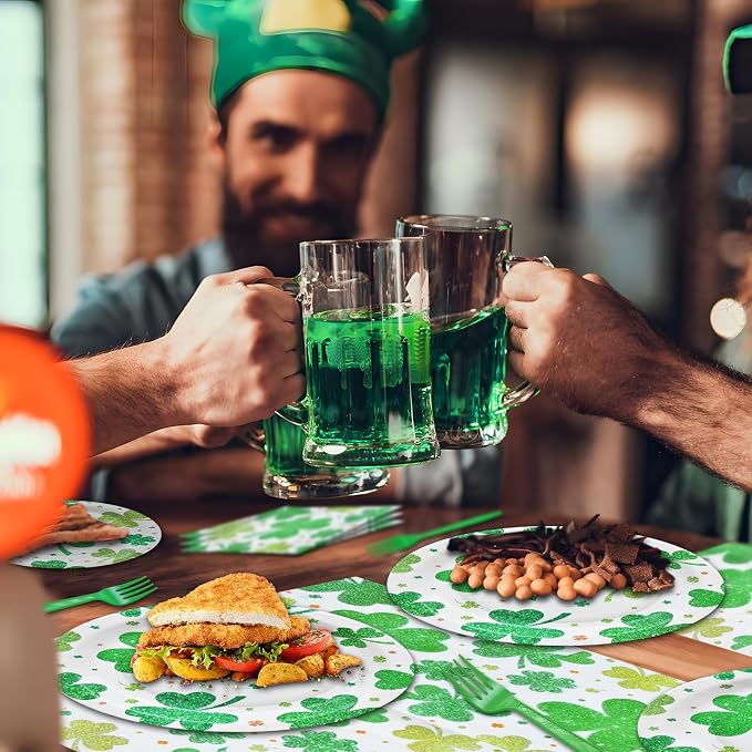 96 Pieces St. Patrick's Day Shamrock Tableware Party Supplies - Image 6