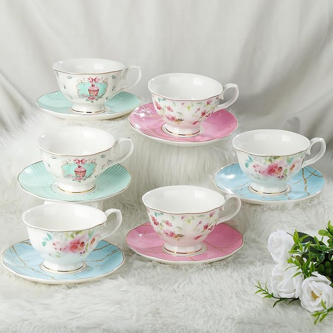fanquare Rose Tea Cup and Saucer Set - Image 6