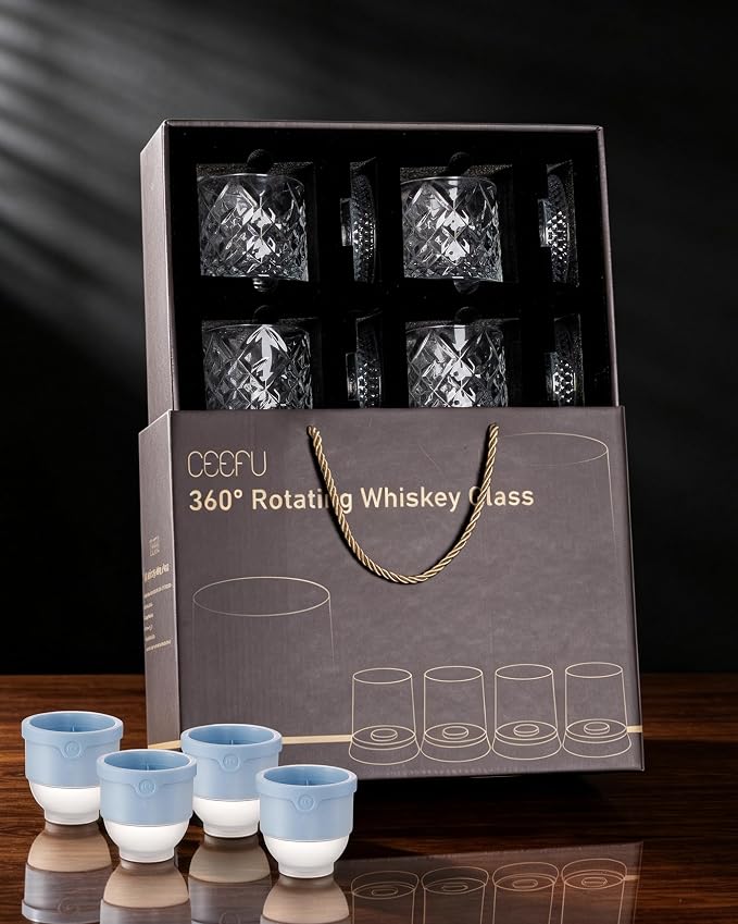 CEEFU 360° Spinning Whiskey Glasses Set - Image 7