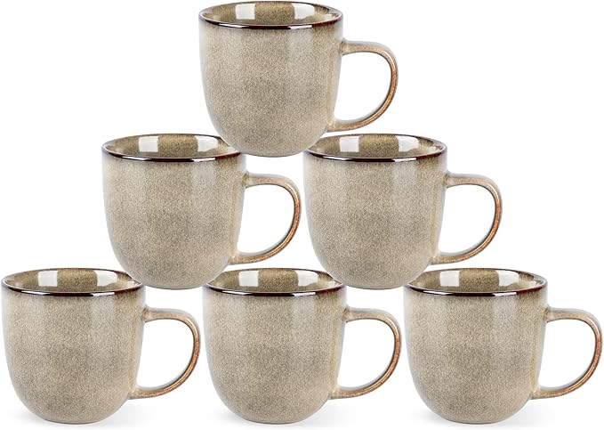 AmorArc 12oz Coffee Mugs, Ceramic Coffee Mugs set of 6 by AmorArc