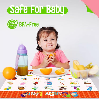 6 Pack Placemats for Kids, Non-Slip Washable Table Mats, Reusable Food Themed - Image 4
