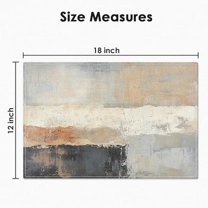 Emvency Farmhouse Placemats Set of 4, Vintage Black and Grey Abstract Art Painting 12x18 Inch Table Mats for Outdoor Home Party Kitchen Dining Decoration