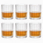 10oz Ribbed Glass Cups Set of 6, Vintage Glass Tumblers by SIXDEFLY