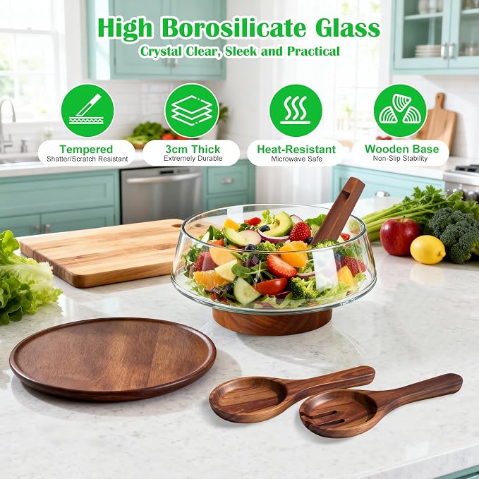 Extra Large Glass Salad Bowl - Image 3