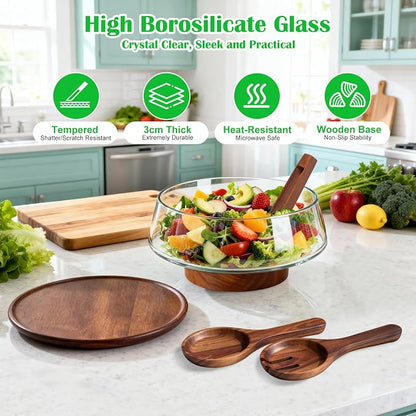 Extra Large Glass Salad Bowl - Image 3