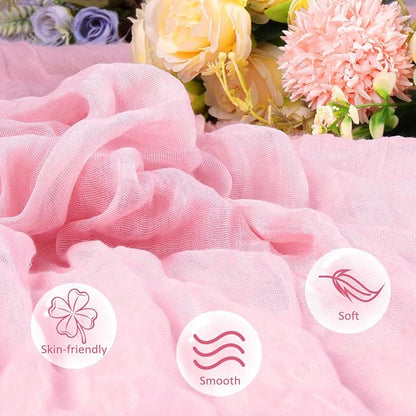 6 Pack Pink Cheesecloth Table Runner 35 x 120 Inch | Boho Gauze Cheese Cloth - Image 4