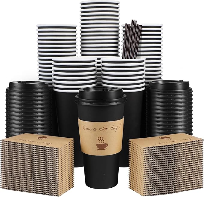 Clawsoff 50 Pack 20 oz Disposable Paper Coffee Cups by BuyNow