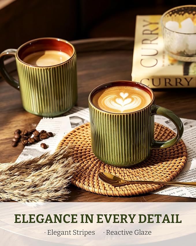 famiware Coffee Mug Set for 4, Star 12 oz Catering Mugs Cup Set - Image 2