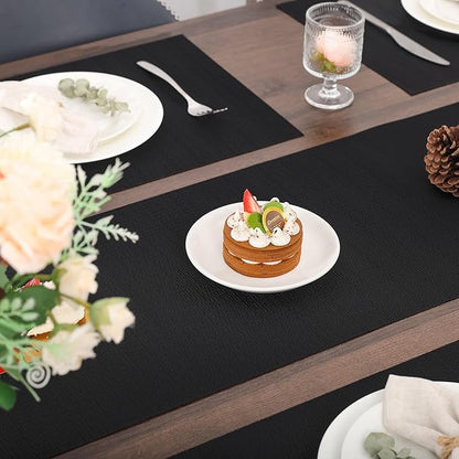 Myir JUN Black Table Runner Home Decor Dining Table Runners | Vinyl Table - Image 3