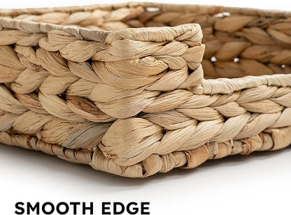CLAYNIX Rattan Napkin Holders for Table, Napkins Holder For Paper Napkins, Kitchen Luncheon Paper on Boho Dining Countertop - Square