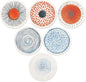 AD Set of 6 Coasters for Drinks Absorbing Round Ceramic Stone Coaster with Cork Base Tabletop Protection Mat for Mugs and Cups,Office,Kitchen (Colorful Series)