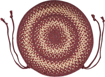 Homespice Autumn Maple Jute Braided Kitchen Chair Pads 15x15 Set of 2 - Durable, Naturally Comforting & Reversible
