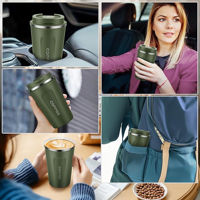 MOMSIV 12oz Travel Coffee Mug, Insulated Coffee Cup - Image 7