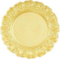 100 Pcs Antique Charger Plates Bulk, 13in Reusable Serving Plates Embossed Rim Plastic Party Dinner Plate Chargers Round Decorative Server Plate for Wedding Party Event Tableware