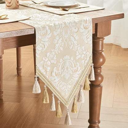 Loom and Mill Elegant Jacquard Table Runner 90 inches Long, 13x90 inch - Image 6