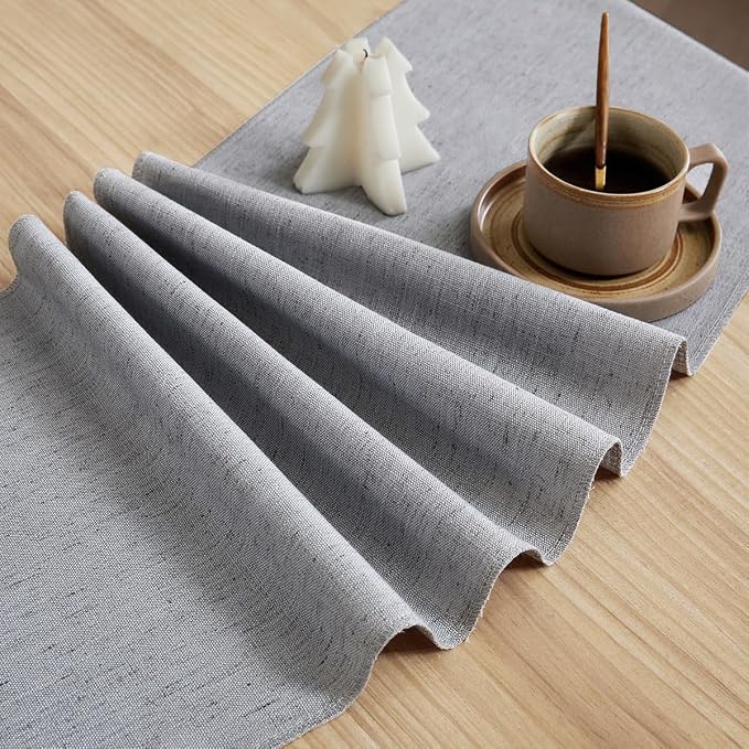 Cotton Linen Table Runner, 13x90 Inch, Machine Wash - Image 5