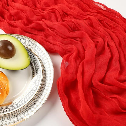 6 Pack 10Ft Red Cheesecloth Table Runner 23 x 120 Inch | Gauze Rustic Boho - Image 5