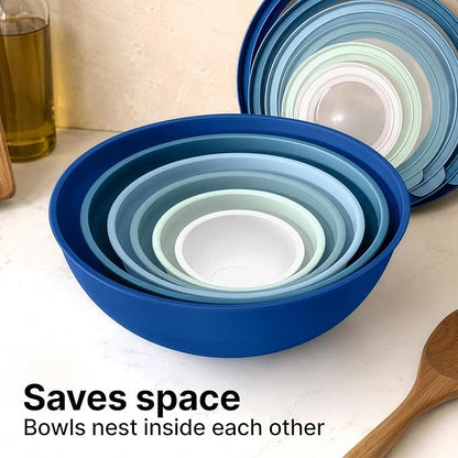 Zulay Kitchen 12 Piece Plastic Mixing Bowls - Image 3