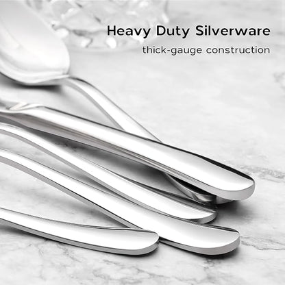 Onader 60 Piece Heavy Duty Flatware Set, Stainless Steel Silverware Cutlery Set - Image 2