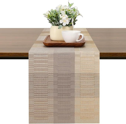 Table Runner 53 Inches Long, Vinyl Woven Farmhouse Table Runners | Washable by Chitomars