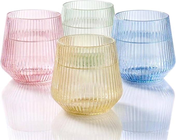 40 Pack Disposable Stemless Plastic Wine Glasses 12 oz by Oojami