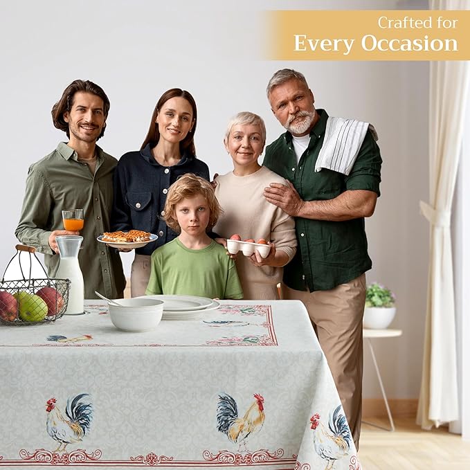 Maison d' Hermine Table Cloth Rectangle Table 100% Cotton 70 x 120 Inches Tablecloth Reusable Decorative for Dining Room Farmhouse Home Valentines Day Decorations Spring Summer - Campagne