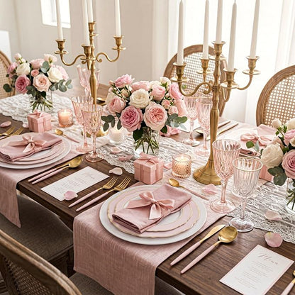60pcs Pink Plastic Plates - Image 9