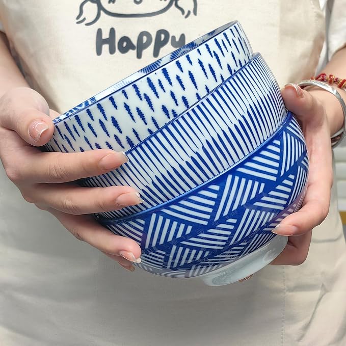 28Oz Ceramic Soup Ramen Bowl Set of 6 - Image 2