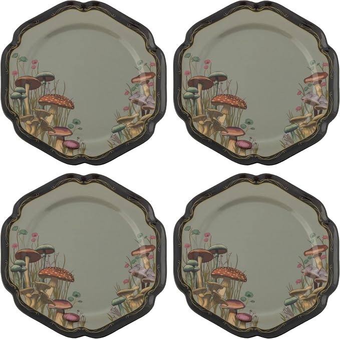 Karma, 8.75 inches Melamine Salad Plates Set of 4, Reusable Dishwasher Safe by KarmaGifts