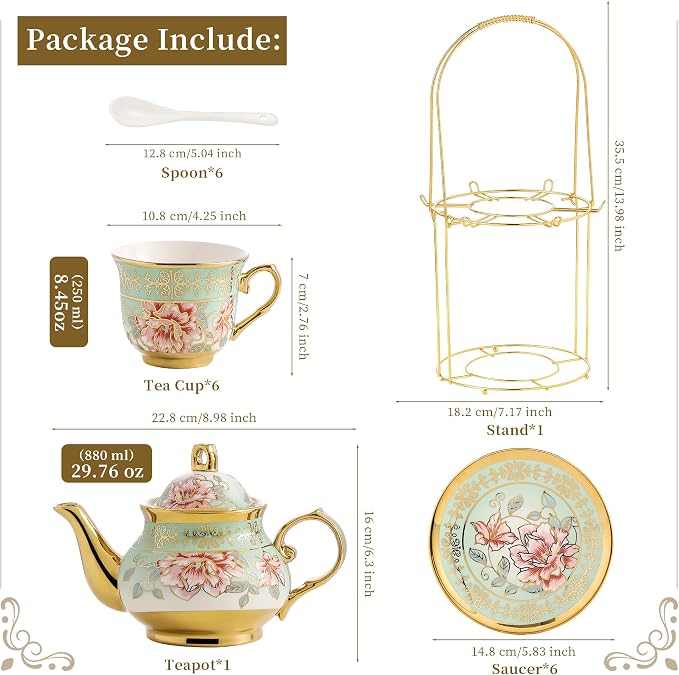 20 Pieces Porcelain Tea Set - Image 5