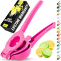 Zulay Kitchen Metal 2-in-1 Lemon Squeezer - Sturdy Max Extraction Hand Juicer Lemon Squeezer Gets Every Last Drop - Easy to Clean Manual Citrus Juicer - Easy-Use Lemon Juicer Squeezer - Dragonfruit